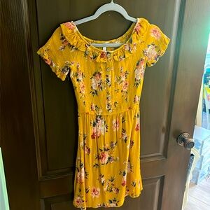 orange floral dress